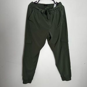 Paper bag tie elastic joggers